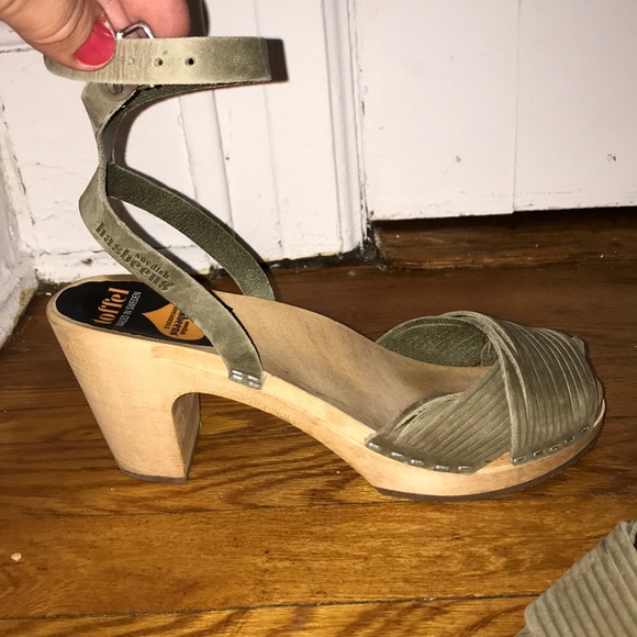 Swedish Hasbeens Shoes - Olive Swedish Hasbeens